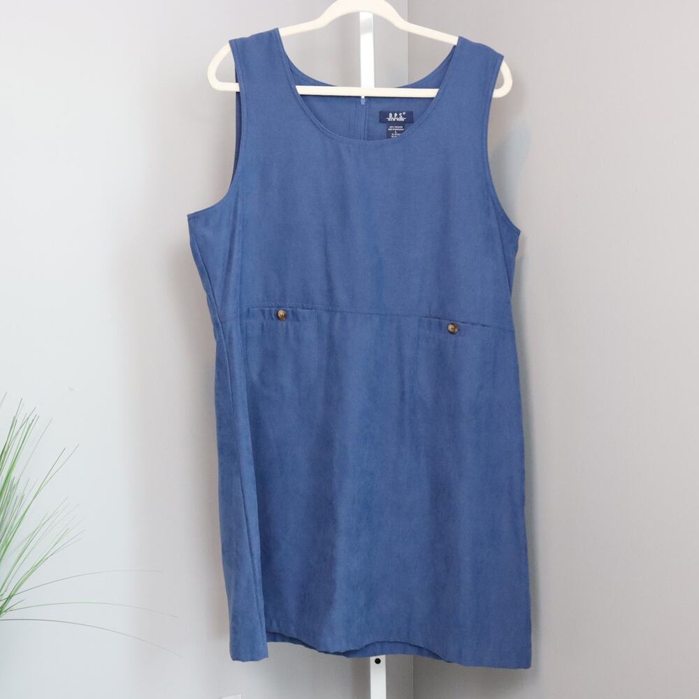 Vintage DPS New York Sleeveless Blue Shift Dress – Size Large